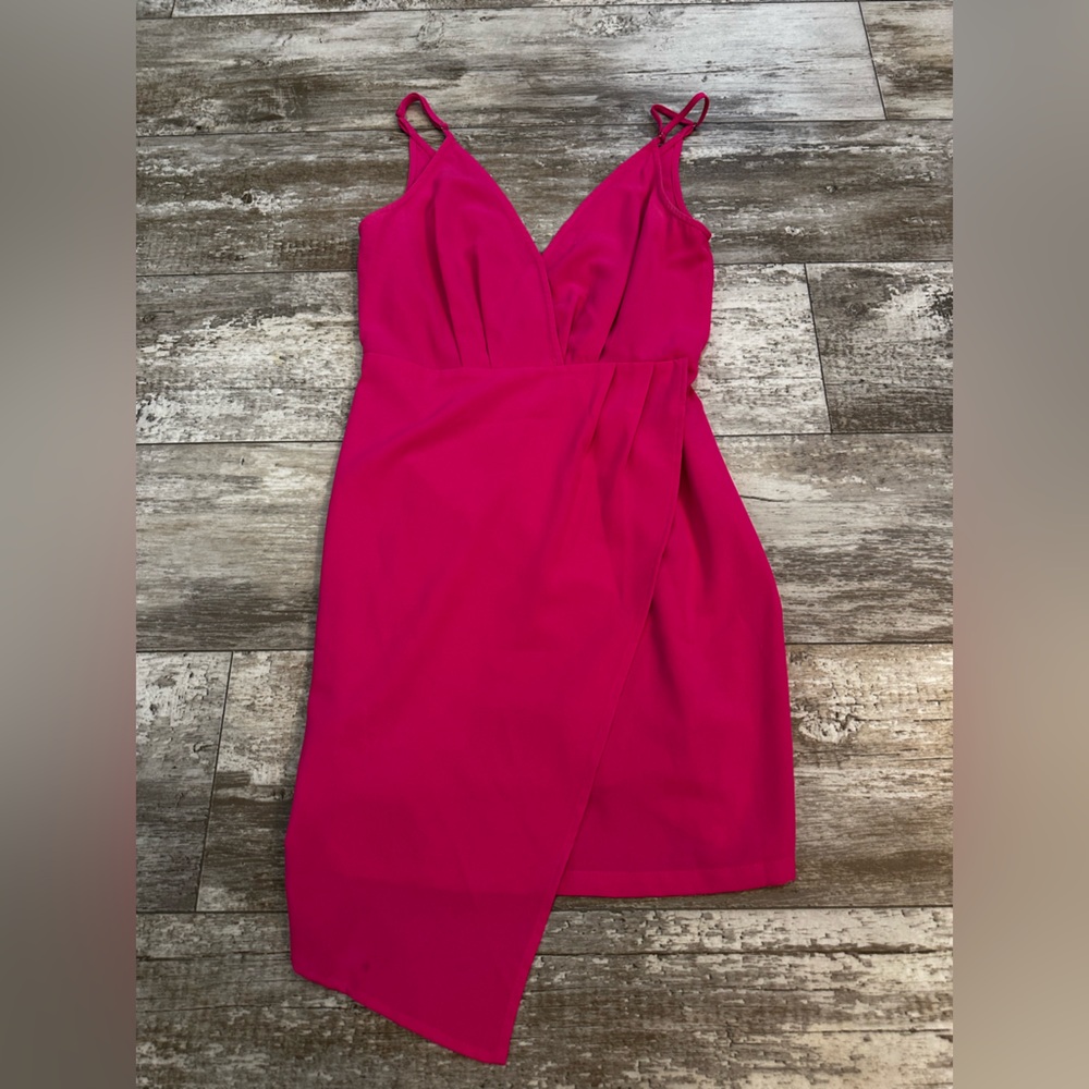 Elegant Pink Wrap Boutique Dress